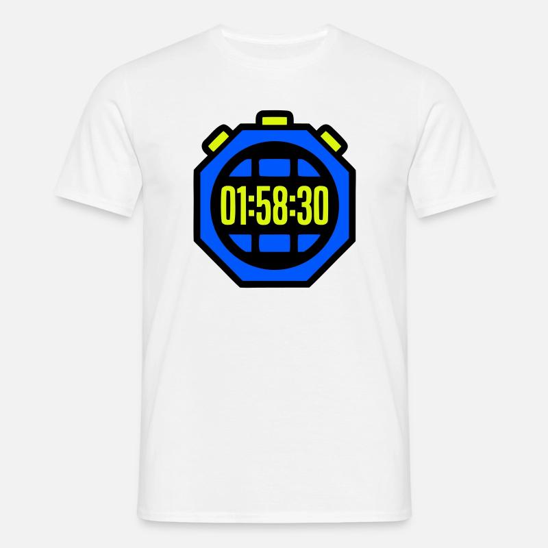 Stopwatch Best Time Half Marathon - Men's T-Shirt - white