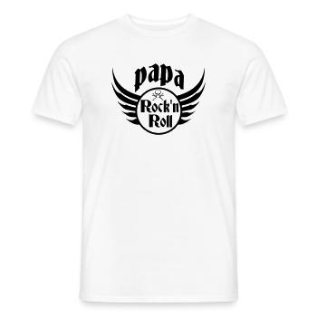 Papa Rock and Roll Skull Wings - Men's T-Shirt - white - Front - AI Model Male 178 dark (178cm)