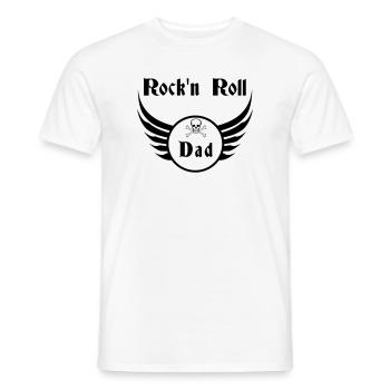 Dad Rock and Roll Skull Wings - Men's T-Shirt - white - Front - AI Model Male 178 dark (178cm)