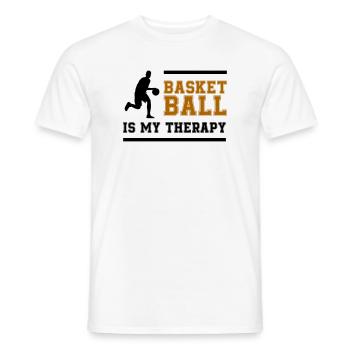 Basketball Retro Schriftzug - Männer T-Shirt - Weiß - Vorne - AI Model Male 178 dark (178cm)
