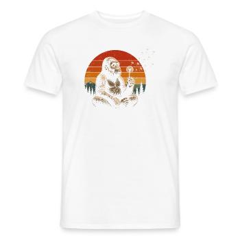 Monkey friend in sunset - Men's T-Shirt - white - Front - AI Model Male 178 dark (178cm)