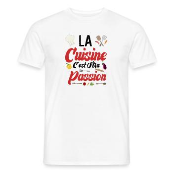 La Cuisine c'est ma Passion - Cadeau Humour - T-shirt homme - blanc - Devant - AI Model Male 178 dark (178cm)