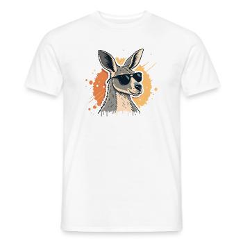 Kühle Sonne, Känguru und dunkle Brille - Männer T-Shirt - Weiß - Vorne - AI Model Male 178 dark (178cm)