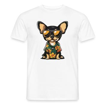 Chihuahua Hund Comic Urlaub - Männer T-Shirt - Weiß - Vorne - AI Model Male 178 dark (178cm)
