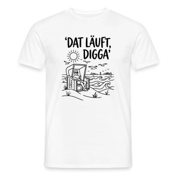 dat läuft digga strandkorb chillen urlaub meer  - Männer T-Shirt - Weiß - Vorne - AI Model Male 178 dark (178cm)