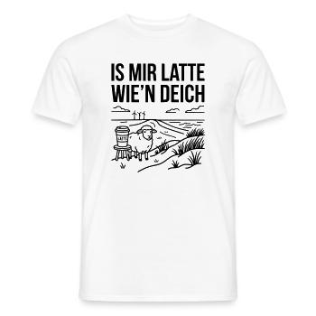 Mir Latte wie Deich Lustiger Norddeutsch Spruch - Männer T-Shirt - Weiß - Vorne - AI Model Male 178 dark (178cm)