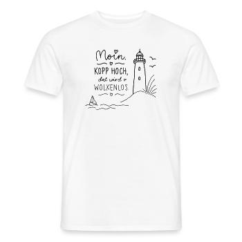 Moin Kopp high cloudless - Men's T-Shirt - white - Front - AI Model Male 178 dark (178cm)