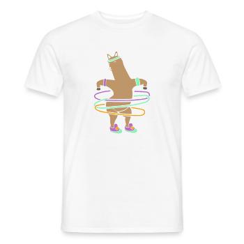 Hula Hup Hullern Huller Hoop Lama Alpaka - Männer T-Shirt - Weiß - Vorne - AI Model Male 178 dark (178cm)