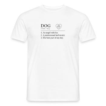 DOG Definition – Funny Lexicon Design Minimal - Men's T-Shirt - white - Front - AI Model Male 178 dark (178cm)