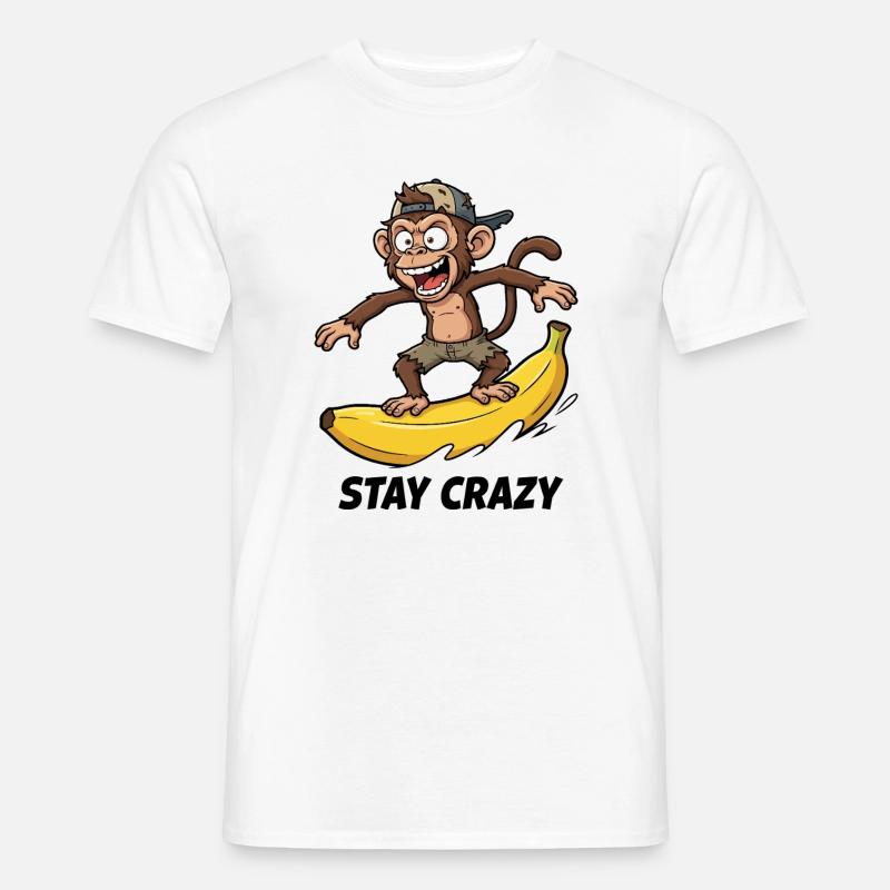 Bananen-Surf-Affe - Männer T-Shirt - Weiß