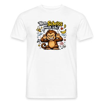 Nen Scheiss muss ich Affe - Männer T-Shirt - Weiß - Vorne - AI Model Male 178 dark (178cm)