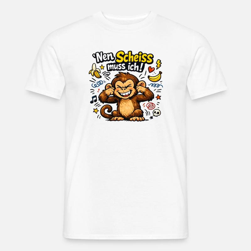 Nen Scheiss muss ich Affe - Männer T-Shirt - Weiß