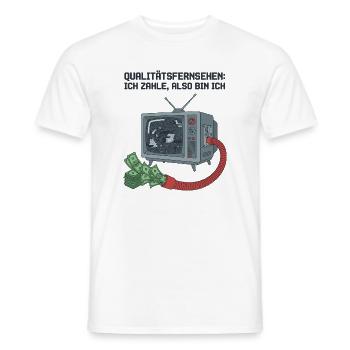 Rundfunkbeitrag Fernsehen Gebühren Satire - Männer T-Shirt - Weiß - Vorne - AI Model Male 178 dark (178cm)