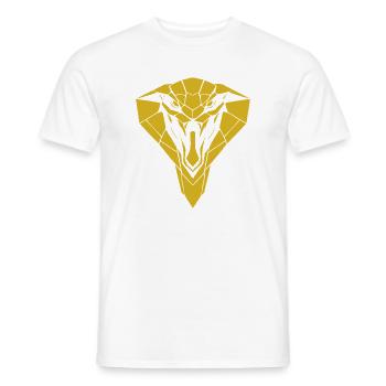 Silhouette géométrique dorée du cobra - T-shirt homme - blanc - Devant - AI Model Male 178 dark (178cm)