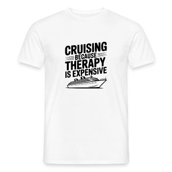 Faire du croisière parce que la thérapie coûte cher - T-shirt homme - blanc - Devant - AI Model Male 178 dark (178cm)