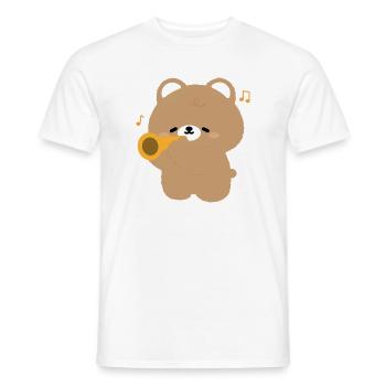 Bear Trumpet Serenade - Men's T-Shirt - white - Front - AI Model Male 178 dark (178cm)