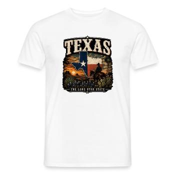 Texas Lone Star State – Vintage Cowboy - T-shirt homme - blanc - Devant - AI Model Male 178 dark (178cm)