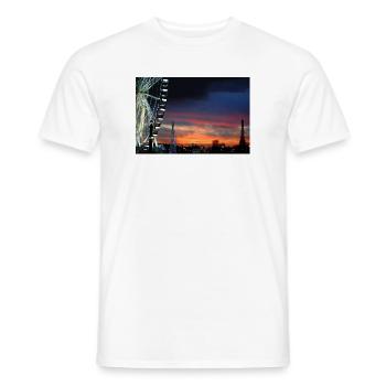 Paris at Sunset Ferris Wheel - Men's T-Shirt - white - Front - AI Model Male 178 dark (178cm)