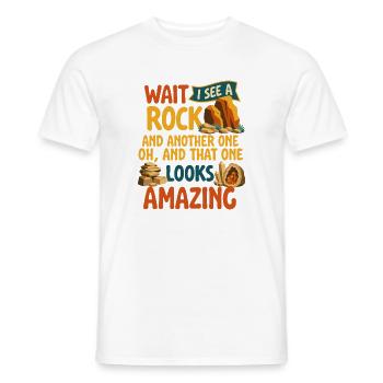 Lustige Warte, ich sehe einen Gesteinsgeologen-Rockhound - Männer T-Shirt - Weiß - Vorne - AI Model Male 178 dark (178cm)