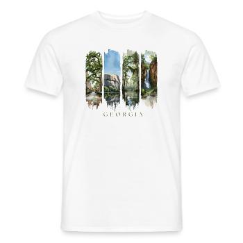 Voyage de vacances en Géorgie – Motif nature des États du Sud - T-shirt homme - blanc - Devant - AI Model Male 178 dark (178cm)