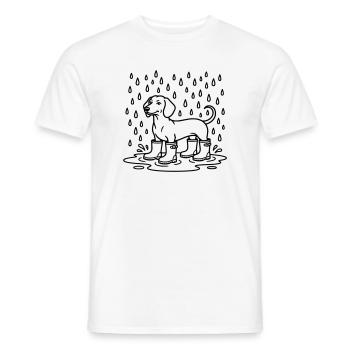 Teckel sous la pluie Bottes Wellington drôles - T-shirt homme - blanc - Devant - AI Model Male 178 dark (178cm)
