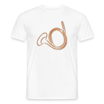 Sketch French horn - Men's T-Shirt - white - Front - AI Model Male 178 dark (178cm)