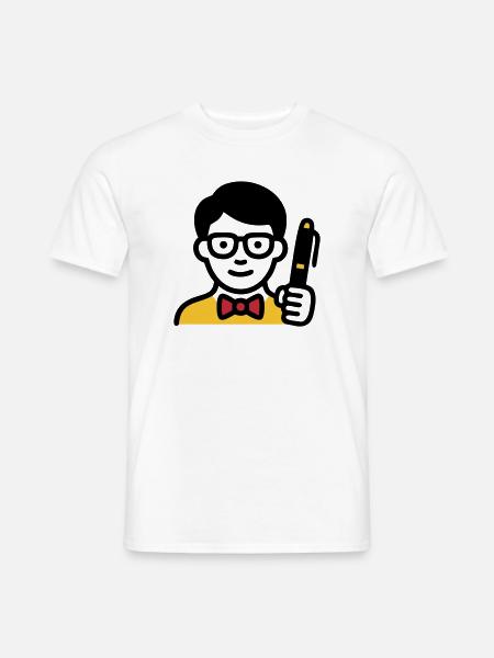 Teacher Professor Glasses Comic - Men's T-Shirt - white