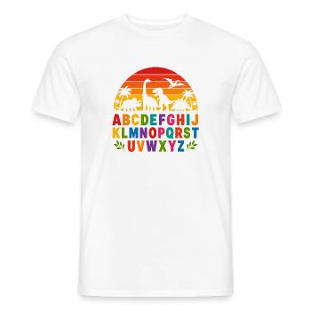 Rainbow Dino Alphabet - Men's T-Shirt - white - Front - AI Model Male 178 dark (178cm)