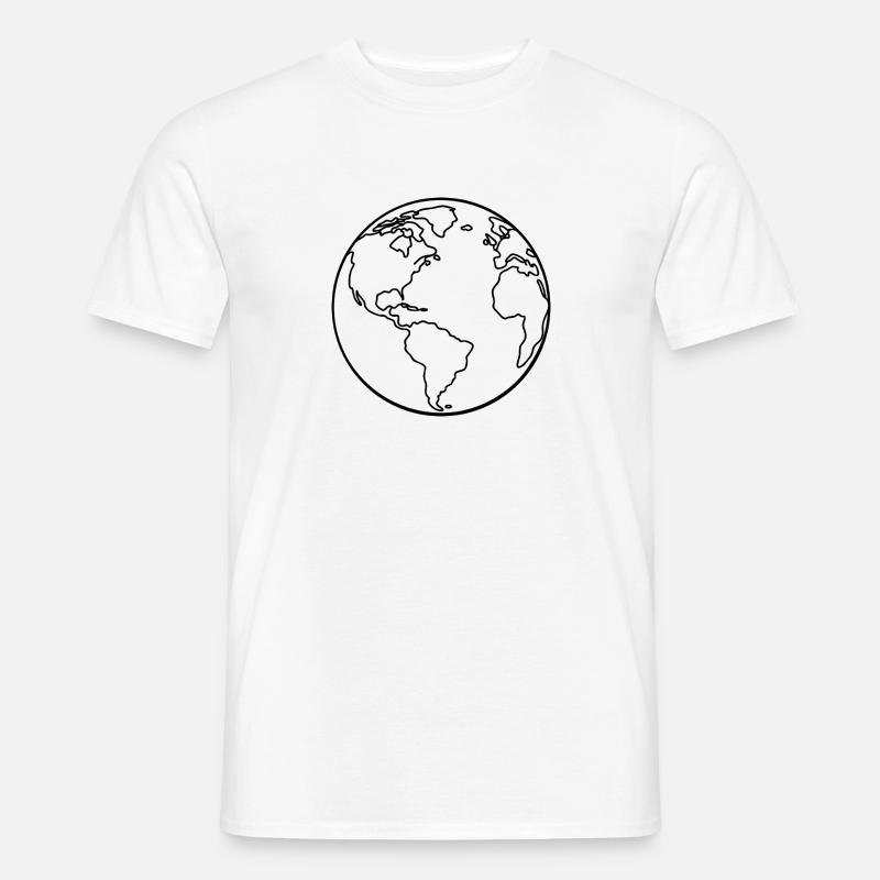 Erdumriss - Männer T-Shirt - Weiß