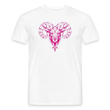 Geometric Pink Ram Head - Men's T-Shirt - white - Front - AI Model Male 178 dark (178cm)