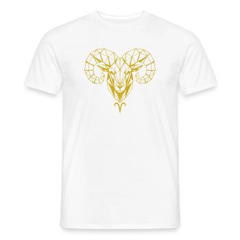 Geometric Goldram Skull - Men's T-Shirt - white - Front - AI Model Male 178 dark (178cm)