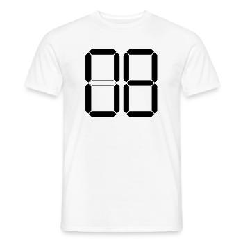 NUMÉRO 08 Zéro Huit Cadeau d’anniversaire numérique - T-shirt homme - blanc - Devant - AI Model Male 178 dark (178cm)