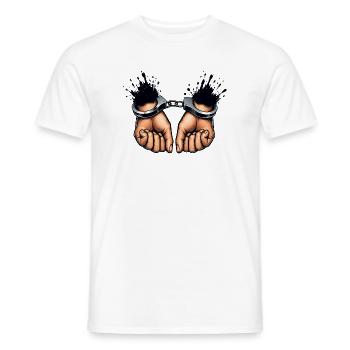 Bound Hands Rebellion Design - Men's T-Shirt - white - Front - AI Model Male 178 dark (178cm)