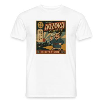 AOZORA Kaffee Shibuya Retro-Plakat - Männer T-Shirt - Weiß - Vorne - AI Model Male 178 dark (178cm)