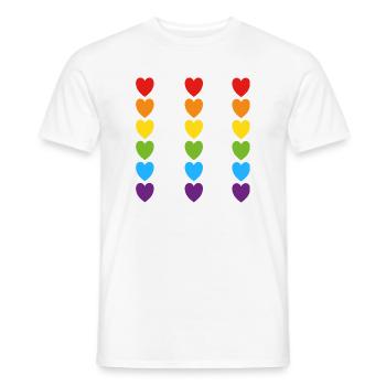 Pride Rainbow Hearts - Men's T-Shirt - white - Front - AI Model Male 178 dark (178cm)