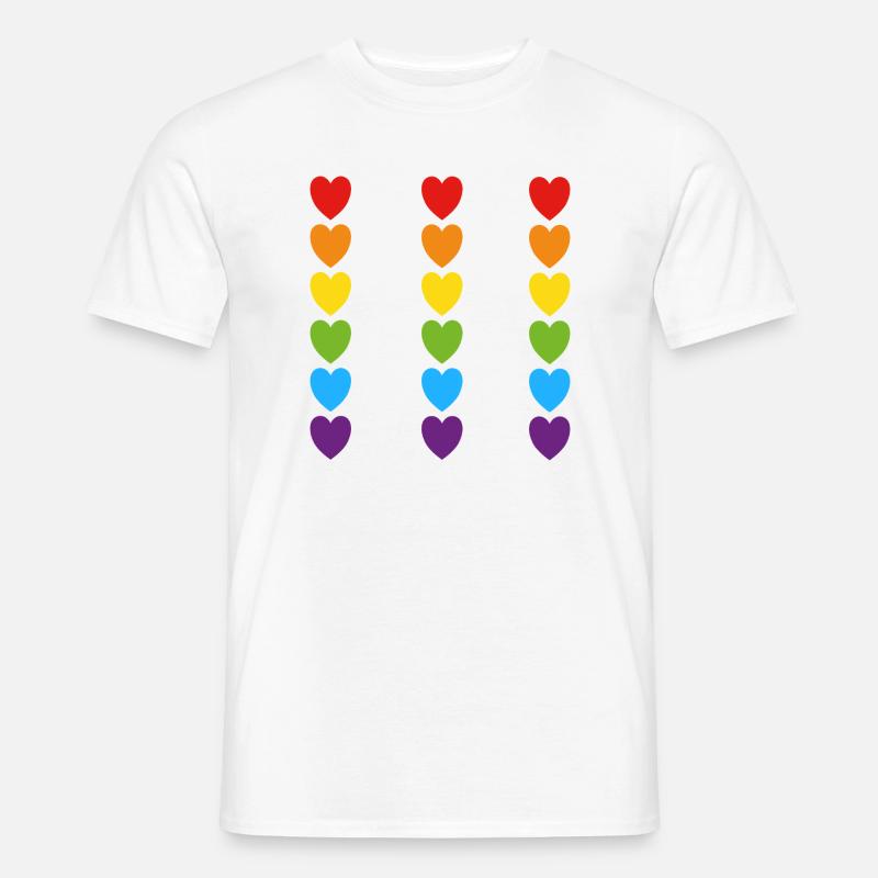 Pride Rainbow Hearts - Men’s T-shirt - white