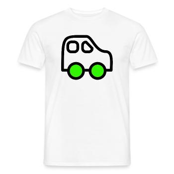 Voiture - T-shirt homme - blanc - Devant - AI Model Male 178 dark (178cm)