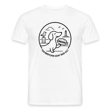 Fischbrötchen geiht över all Moin norddeutsch - Männer T-Shirt - Weiß - Vorne - AI Model Male 178 dark (178cm)