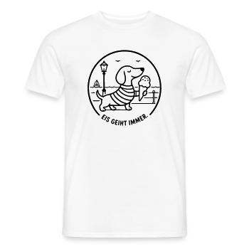 Strandpromenade Eis geiht immer Dackel süß Kinder  - Männer T-Shirt - Weiß - Vorne - AI Model Male 178 dark (178cm)