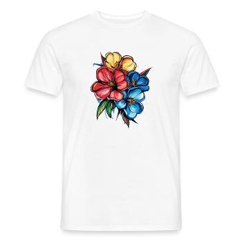 Tropische Hibiskus-Explosion - Männer T-Shirt - Weiß - Vorne - AI Model Male 178 dark (178cm)