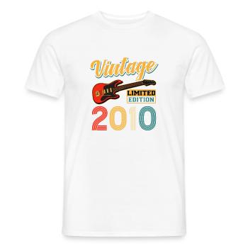 Vintage 2010 Limited Edition Electric Guitar Art - Men's T-Shirt - white - Front - AI Model Male 178 dark (178cm)