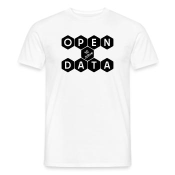 Open Data 10 Jahre Jubiläum (dunkel) - Männer T-Shirt - Weiß - Vorne - AI Model Male 178 dark (178cm)