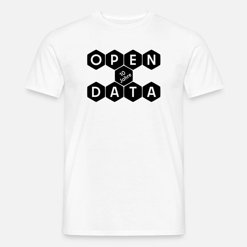 Open Data 10 Jahre Jubiläum (dunkel) - Männer T-Shirt - Weiß