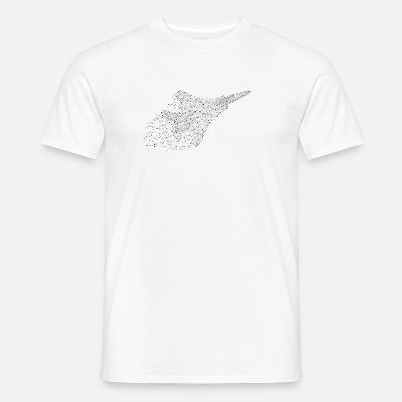 Kampfjet in Low-Poly-Optik - Männer T-Shirt - Weiß