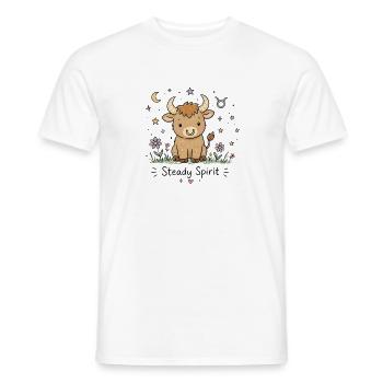 Astro-Stier – Steady Spirit - Männer T-Shirt - Weiß - Vorne - AI Model Male 178 dark (178cm)
