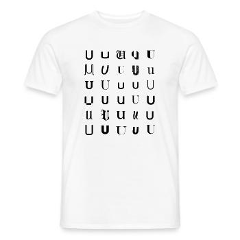 Typography U monogram letter mosaic design. - Men's T-Shirt - white - Front - AI Model Male 178 dark (178cm)