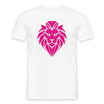 Geometrischer Löwe in Magenta - Männer T-Shirt - Weiß - Vorne - AI Model Male 178 dark (178cm)