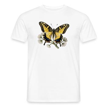 Schwalbenschwanz-Schmetterling – Gravurzeichnung - Männer T-Shirt - Weiß - Vorne - AI Model Male 178 dark (178cm)