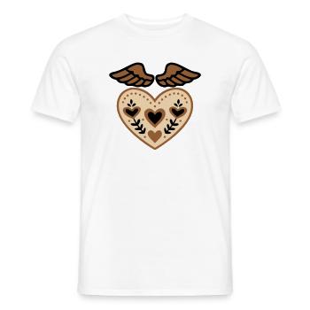 Tatouage d'ange gardien avec ailes en forme de cœur - T-shirt homme - blanc - Devant - AI Model Male 178 dark (178cm)