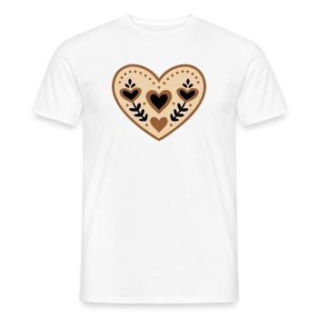 Costume traditionnel folklorique en forme de cœur pour la fête des mères - T-shirt homme - blanc - Devant - AI Model Male 178 dark (178cm)